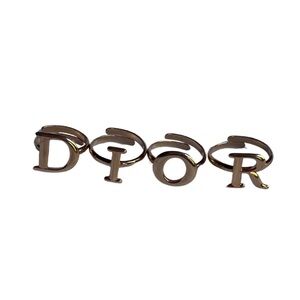 SOLD Dior logo spell out adjustable gold tone ring set